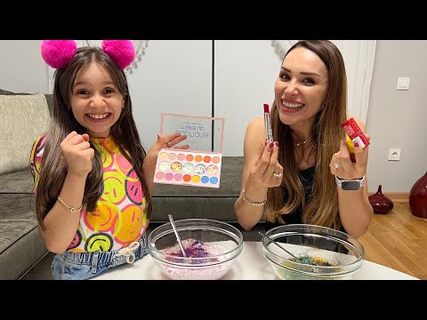 MAKYAJ MALZEMELERİYLE SLİME | Make Up Slime
