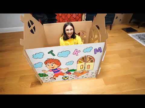 DEV KARTON KEDİ EVİ BOYAMA CHALLENGE | LİNA'NIN HAYALLERİNİ DİNLİYORUZ !!
