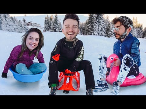 EN HIZLI KIZAK HANGİSİ ?! (Dağda Kızak Yarışı)