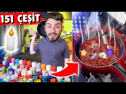 151 ÇEŞİT MUM ERİTMEK (Karıştırdık) #ManyakDeney