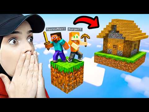 GÖKYÜZÜNDE YAŞAM ALANI KURDUK! MİNECRAFT TEK BLOK! 😱🔥