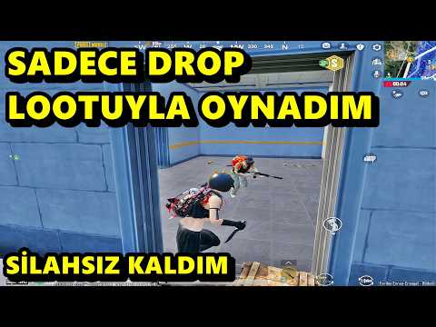 SADECE DROP LOOTUYLA OYNADIM ! SİLAHSIZ KALDIM BATUR GAME SOLO SQUAD PUBG MOBİLE