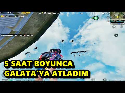 5 SAAT BOYUNCA GALATA'YA ATLADIM ! 100 AVM MERMİSİ TOPLADIM BATUR GAME SOLO SQUAD PUBG MOBİLE