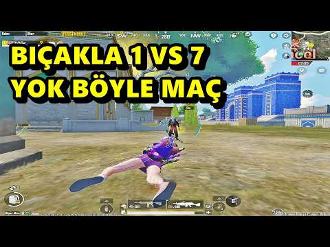 BIÇAKLA 1 VS 7 YOK BÖYLE MAÇ ! BATUR GAME SOLO SQUAD PUBG MOBİLE