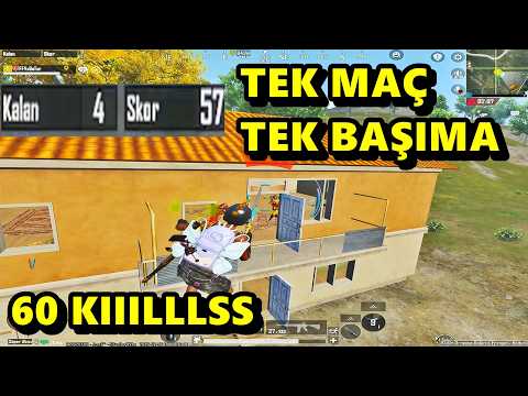 TEK MAÇ TEK BAŞIMA 60 KIILLLLSSS ! REKORLARIN REKORU BATUR GAME SOLO SQUAD  PUBG MOBİLE