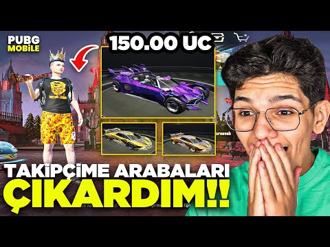 TAKİPÇİMİN HESABINA BÜTÜN ARABALARI ÇIKARDIM! 150.000 UC - PUBG MOBİLE