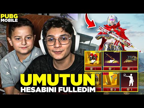 9 YAŞINDAKİ UMUTUN HESABINI FULLEDİM!! ÇOK MUTLU OLDU ! | PUBG MOBİLE
