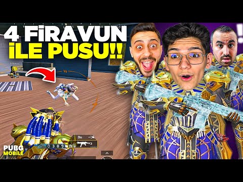 4 FİRAVUN İLE VİCTOR PUSUSU YAPTIK. ÇILDIRDILAR! - PUBG MOBİLE