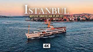 ISTANBUL in 4K – Mystic Turkish Music Over the Bosphorus | Sunset Ferry Drone View