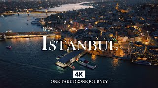 ISTANBUL in 4K – A Relaxing Piano, Oud & Kanun Nightflight Over the Golden Horn Lights