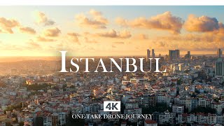 ISTANBUL in 4K – Relaxing Soft Piano Drone Journey Above the Sunset Cityscape