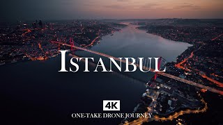 ISTANBUL in 4K – Relaxing Piano & Oud Drone Flight Over the Bosphorus at Dusk