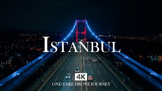 ISTANBUL in 4K – Bosphorus Bridge Night Drive with Relaxing Piano, Kanun and Ney Drone Music