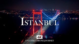 ISTANBUL in 4K – Bosphorus Bridge Lights at Night with Relaxing Piano, Kanun and Ud Music