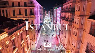 ISTANBUL in 4K – Night Walk on Taksim Istiklal Avenue Lights | Relaxing Piano, Kanun Drone Journey