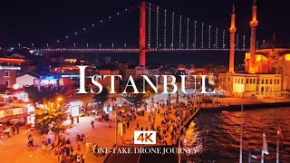 ISTANBUL in 4K – Bosphorus Night Lights at Ortaköy Mosque | Relaxing Piano, Kanun & Ud Drone