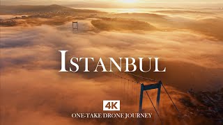 ISTANBUL in 4K – Morning Fog Embracing the Bridge with Relaxing Piano