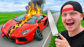Super Car vs Giant Knife