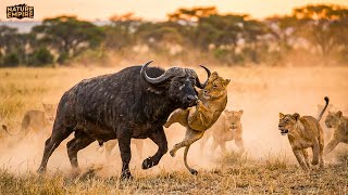 ASLANLAR VS BUFALOLAR | Afrika Savanında Hayatta Kalma Mücadelesi – Hayvan Belgeseli