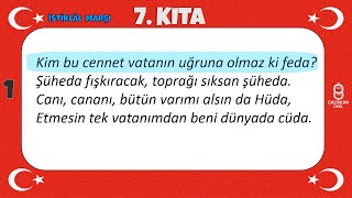 İstiklâl Marşı 7. Kıta Ezberleme - 10 Tekrar