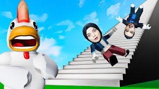 TAM 100 KİŞİ KAYGAN MERDİVENE TIRMANDIK !! 😱🏃‍♂️