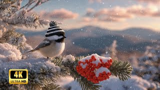 Winter Forest Bird Chirps and Piano Sounds | Nature’s Harmony for Relaxation