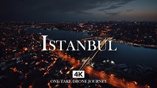 ISTANBUL in 4K – Night Aerial Journey Over the Golden Horn with Relaxing Ambient Views