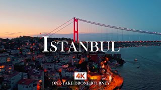 Istanbul 4K – Sunset Bosphorus Drone View with Relaxing Music & Scenic City Lights