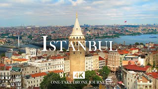 ISTANBUL in 4K – Aerial Journey Over Galata Tower and Golden Horn with Relaxing Piano & Kanun