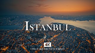 ISTANBUL in 4K – Golden Hour Over the Bosphorus with Relaxing Piano, Ney and Kanun | Drone View