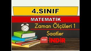 4. Sınıf Zaman Ölçme Saatler