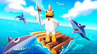 OKYANUSTA SAL ÜZERİNDE HAYATTA KALDIK !! 😱 Roblox