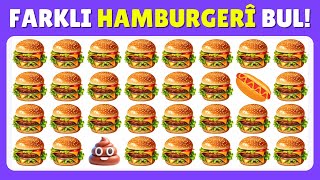 FARKLI HAMBURGERİ BUL! 🍔🍬 Atıştırmalıklar & Abur Cubur Özel 🍕 Emoji Bulmaca