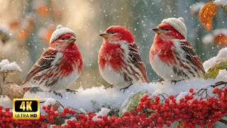 Snowy Bird Moments & Soft Piano ❄️Calm Snowy Scenes to Help You Sleep Deeply and Comfortably
